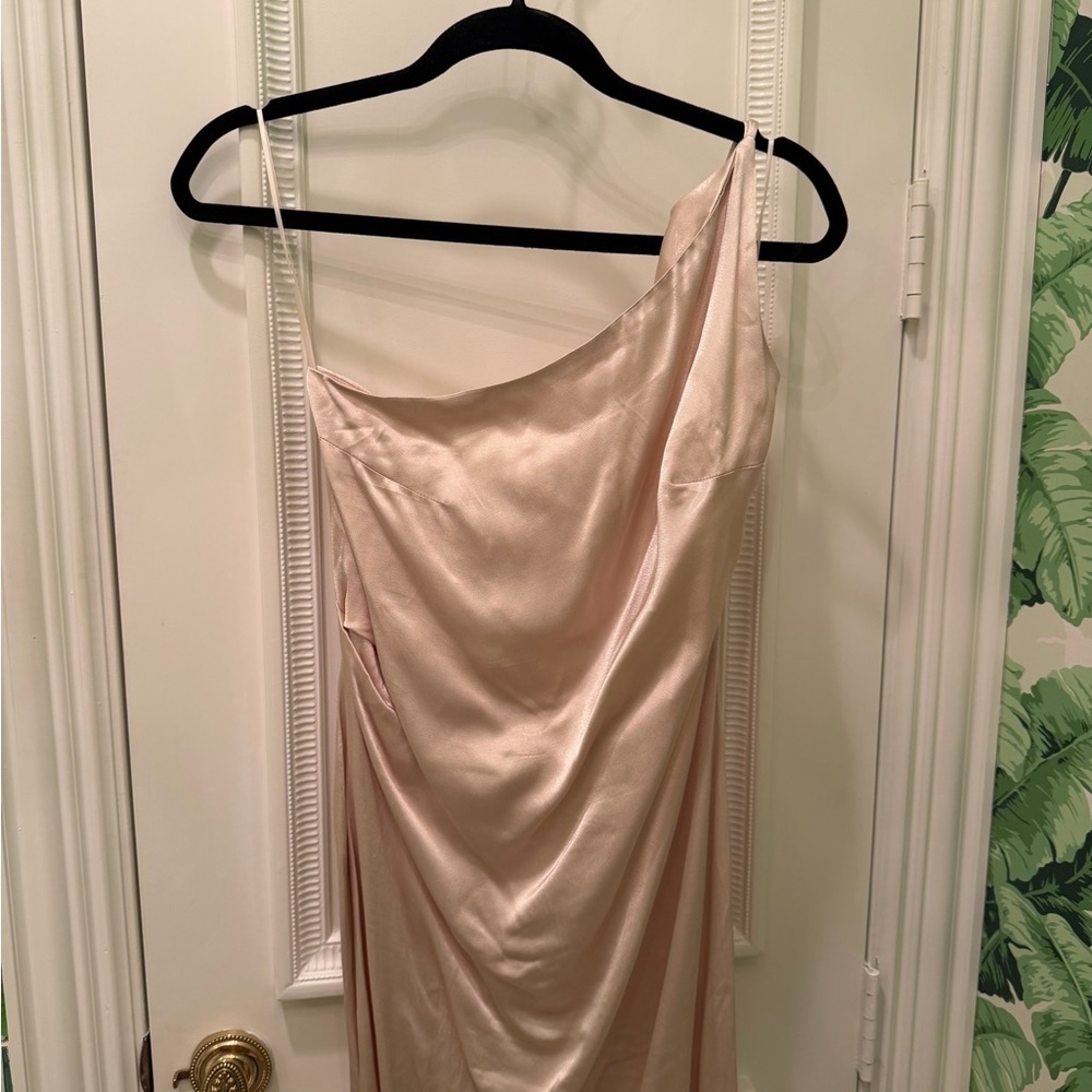 Petal and Pup Tienna One Shoulder Long Maxi Dress Champagne Size 8 - Picture 5 of 9